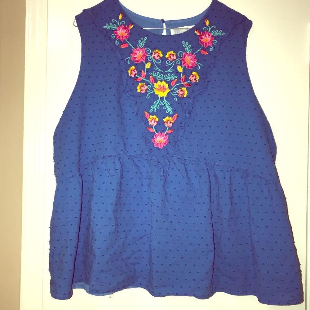 Faded glory crochet style blouse